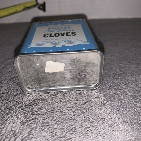 Vintage Finast Dainty Dot Cloves Spice Tin - First National Brand Massachusetts - Picture 5 of 5